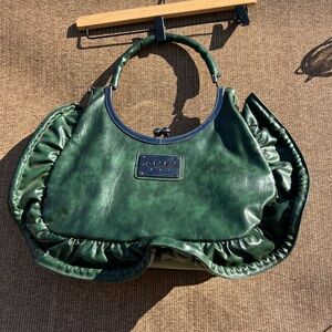 Vintage AKE’ Women’s handbag Ruffle Tote RARE